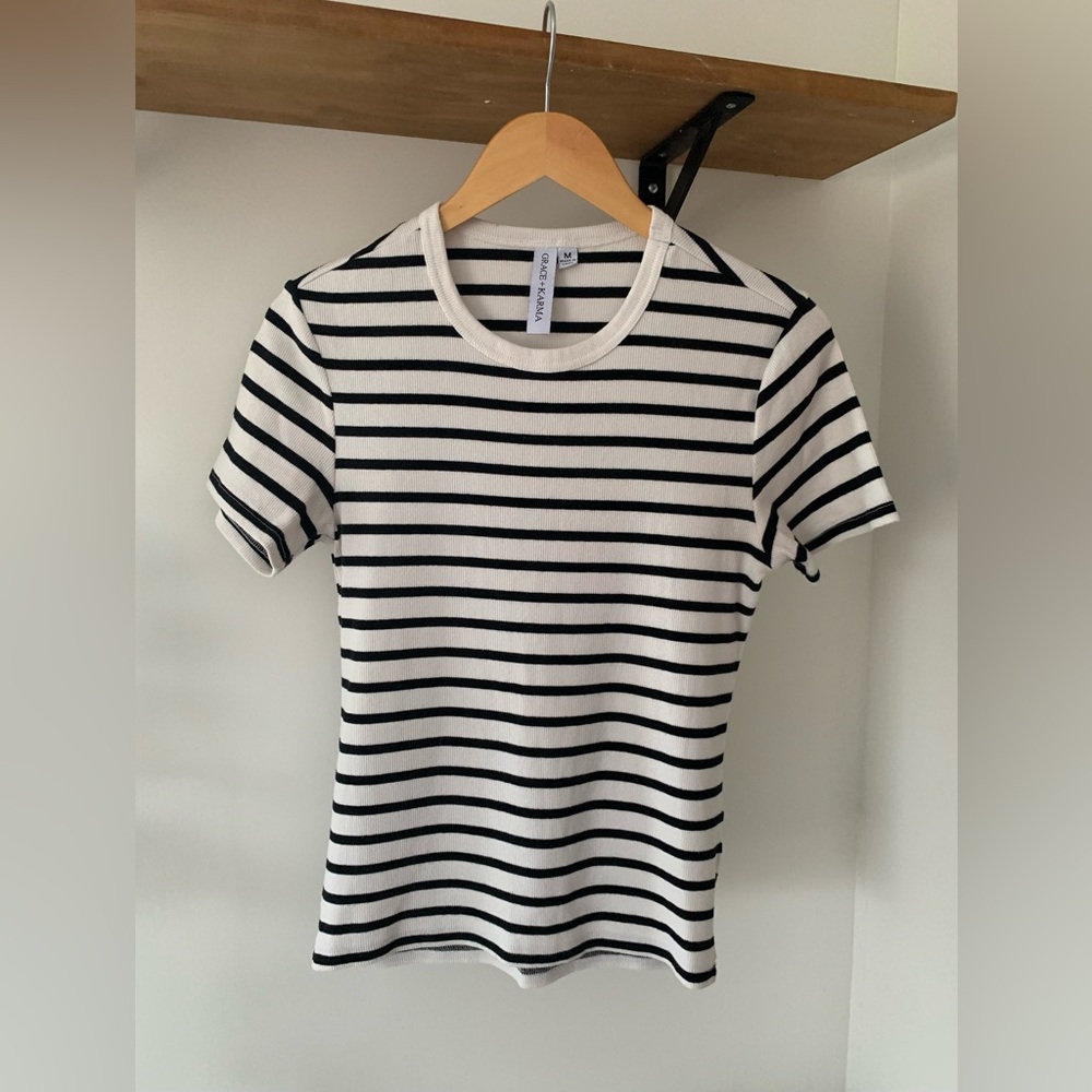 Black and White Striped T-Shirt